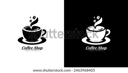 logo design of a cup of hot coffee with a strong coffee aroma