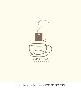 Logo design cup of tea unique concept