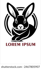 A logo design with a cute rabbit.