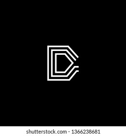 Logo design of D DD DDD in vector for construction, home, real estate, building, property. Minimal awesome trendy professional logo design template on black background.