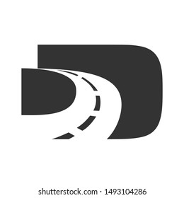 logo design d roadway black simple