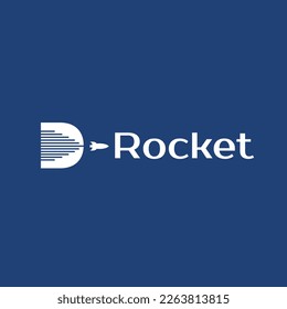 Logo-Design für die D-Rocket-Marke. Sinnvolles Logo-Design. einfaches Logo-Design