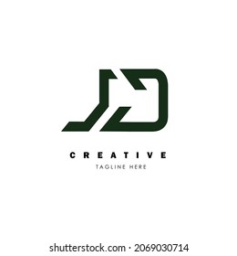 Logo design of D in vector. Minimal awesome trendy professional letter icon. logo design template