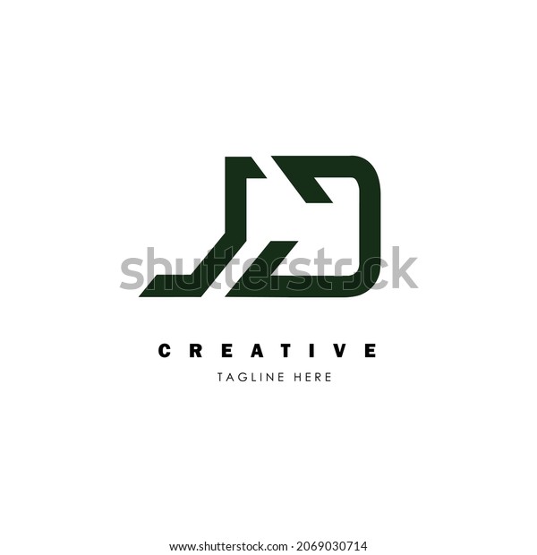 Logo design of D in vector.\
Minimal awesome trendy professional letter icon. logo design\
template
