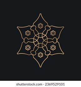 Diseño de logotipo decorado con motivos de mandala en estilo árabe e islámico