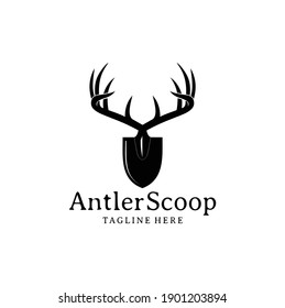 Logo Design of a Deer Head Formed from Scoop, Elegant and Memorable Logo, Suitable for Any Industry