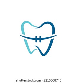 Logo design for dental care. Braces logo. Minimalis braces logo design. Dental logo design