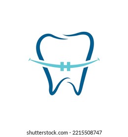 Logo design for dental care. Braces logo. Minimalis braces logo design. Dental logo design