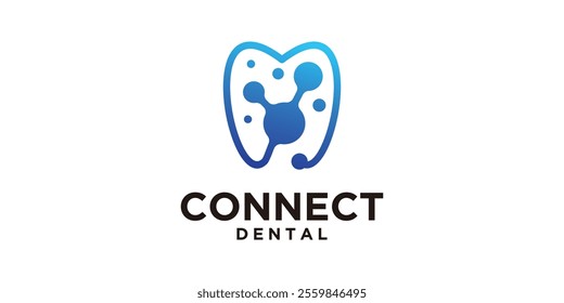 logo design dental connect,health care,network,molecule,symbol,icon,idea,creative.