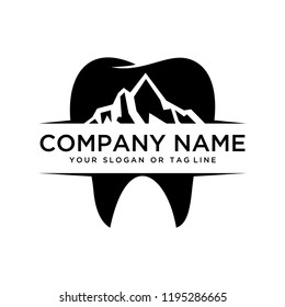 logo design dental with mountain vector template
