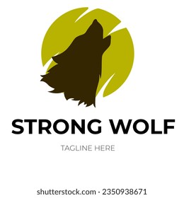 a logo design depicting a wolf's head