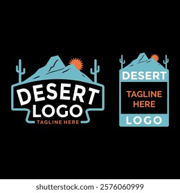 logo design with desert and cactus concept