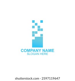 logo design for digital company with creative illustration