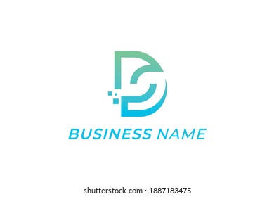 logo design digital letter D and S