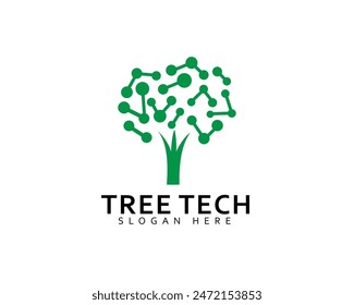 Logo design digital tree, modern, tree tech. logo design icon, symbol, vector, creative idea.
