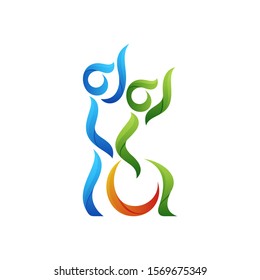 Logo design of disabled people care and support, Disabilities charity logo,  
People with disabilities protection logo, Icon help disabled people, Human sitting on the wheelchair vector illustration