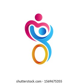 Logo design of disabled people care and support, Disabilities charity logo,  
People with disabilities protection logo, Icon help disabled people, Human sitting on the wheelchair vector illustration