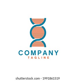 logo design a DNA or genetic form with an outline style for a research