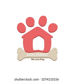 Logo Design Dog House And Bone  Black Color