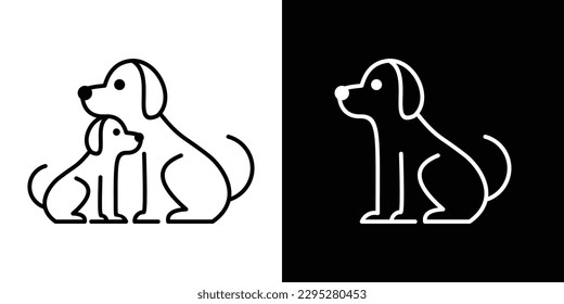 Logo-Design-Hund-Linie-Symbol Vektorgrafik