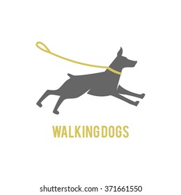 Logo Design For Dog Walking, Training Or Dog Related Business. Isolated On White Background