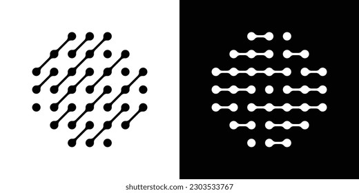icono de conexión de punto de diseño de logotipo