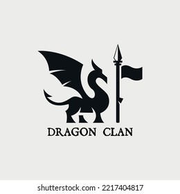 logo design with dragon and spear flag image