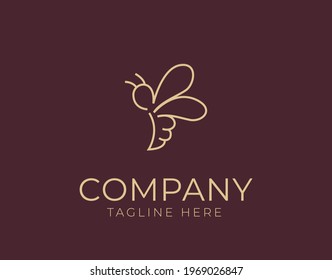 Logo-Design von Dragonfly. Vektorgrafik des abstrakten Konzepts Dragonfly. Vintage Modern Vektor Line Art Design Vorlage