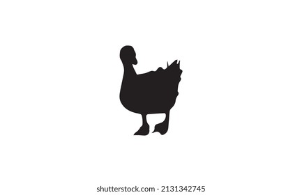 logo design of duck vector illustration black and white