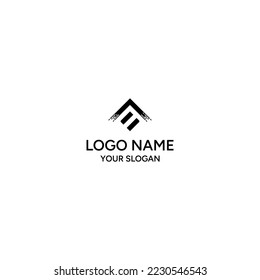 logo design E in combination of house, real estate, construction, building. The minimal design with a very impressive logo professional black color gives it a modern feel tech.