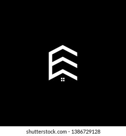 Logo design of E EE in vector for construction, home, real estate, building, property. Minimal awesome trendy professional logo design template on black background.