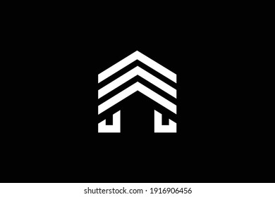 Logo design of E EE in vector for construction, home, real estate, building, property. Minimal awesome trendy professional logo design template on black background.