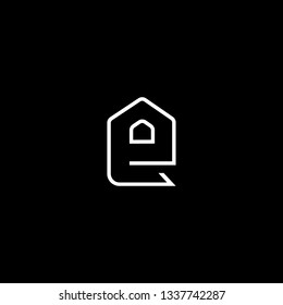 Logo design of E in vector for construction, home, real estate, building, property. Minimal awesome trendy professional logo design template on black background.