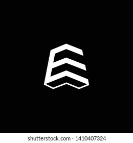 Logo design of E in vector for construction, home, real estate, building, property. Minimal awesome trendy professional logo design template on black background.