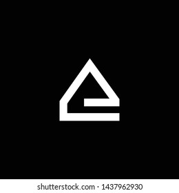 Logo design of E in vector for construction, home, real estate, building, property. Minimal awesome trendy professional logo design template on black background.