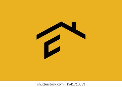 Logo design of E in vector for construction, home, real estate, building, property. Minimal awesome trendy professional logo design template on black background.