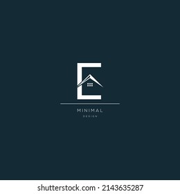 Logo design of E in vector for construction, home, real estate, building, property. Minimal trendy icon design template.