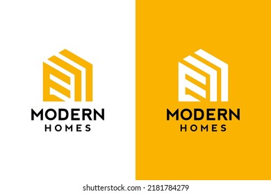 Logo design of E in vector for construction, home, real estate, building, property. Minimal awesome trendy professional logo design template on double background