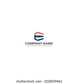 Logo design of E in vector for construction, home, real estate, building, property.