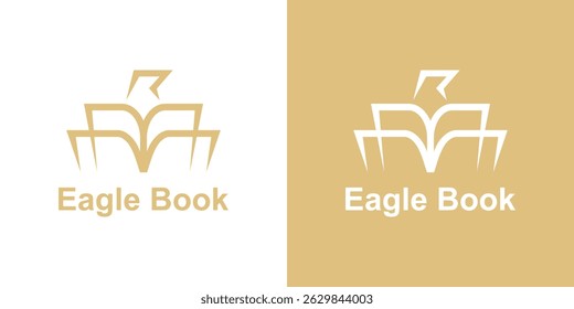 logo design eagle and book,collage,education,design creative and elegant.