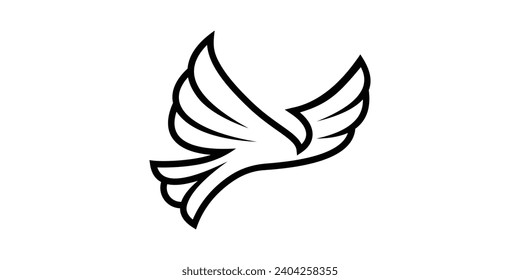 águila de diseño del logotipo, línea minimalista, simple, icono, vector, símbolo.
