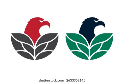 Logo design eagle nature bird leaf logo design template icon symbol creative idea Creative bird symbol