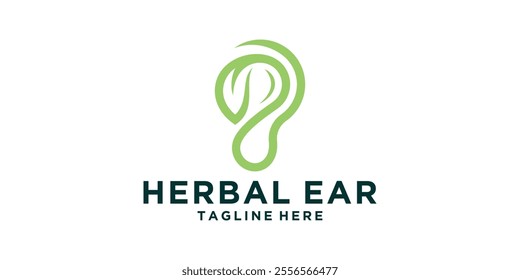 logo design ear and leaf,nature,health care,symbol,icon,idea,creative.