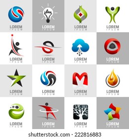 Logo design element and Abstract web Icon and globe vector symbol. Unusual icon and sticker  set. Graphic design easy editable for Your design.  Modern logotype icon.