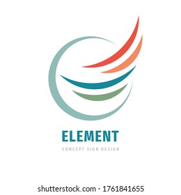 Logo design element. Abstract wing shape. Transport, delivery, direction, dynamic concept sign. Vector illustration. 