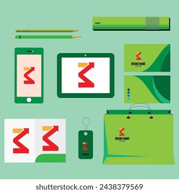 Logo design element with business card, bag ,pan And book template.