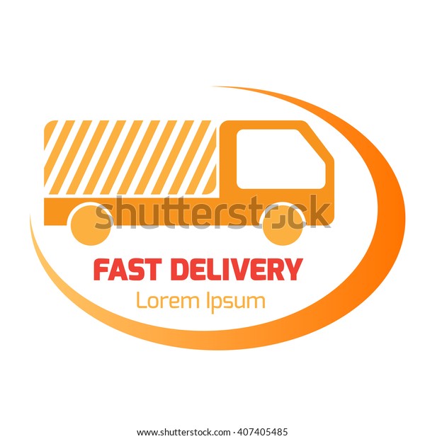 logo design element with business\
card template truck delivery fast. vector\
illustration.