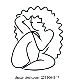 Logo design element. Feminine concept illustration. Flat style design stock sketch. International Women s Day concept for card, poster, banner and other users