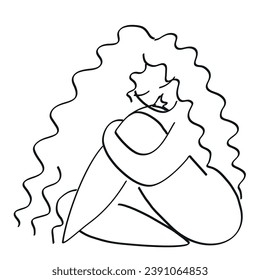 Logo design element. Feminine concept illustration. Flat style design stock sketch. International Women s Day concept for card, poster, banner and other users