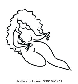 Logo design element. Feminine concept illustration. Flat style design stock sketch. International Women s Day concept for card, poster, banner and other users
